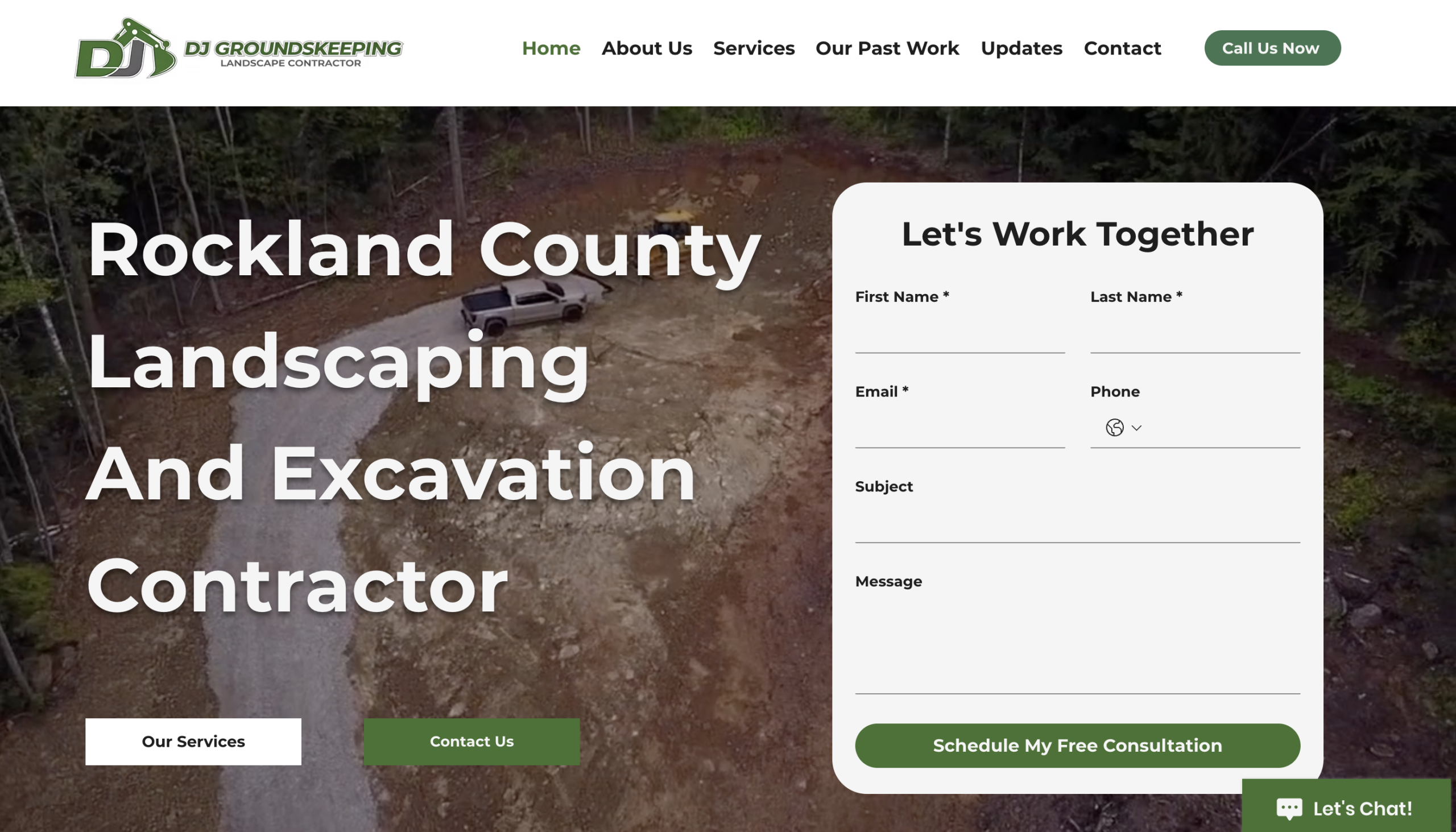 DJ Groundskeeping website screenshot