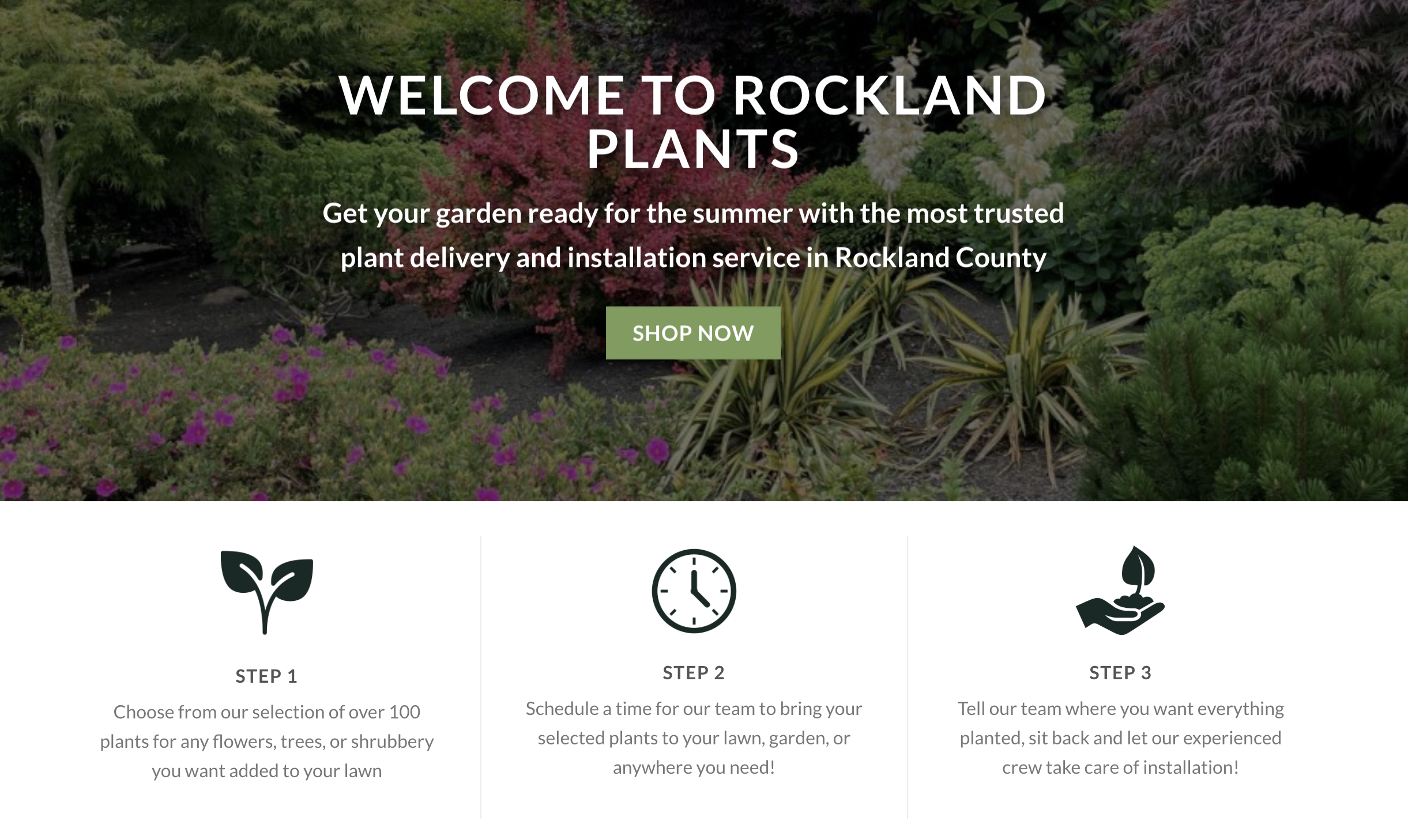 Rockland Plants website screenshot